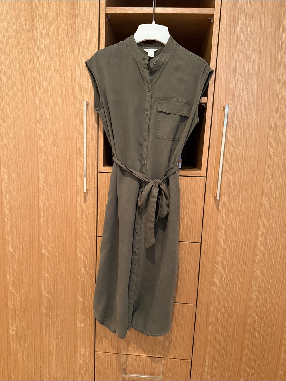 Caslon Olive Shirt Dress with Waist Tie - Picture 2 of 6